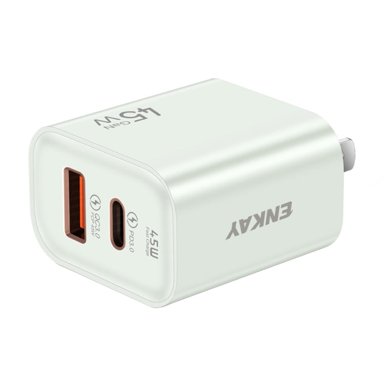 ENKAY FC-001 45W USB-A + USB-C / Type-C Dual Ports Quick Charger, US Plug