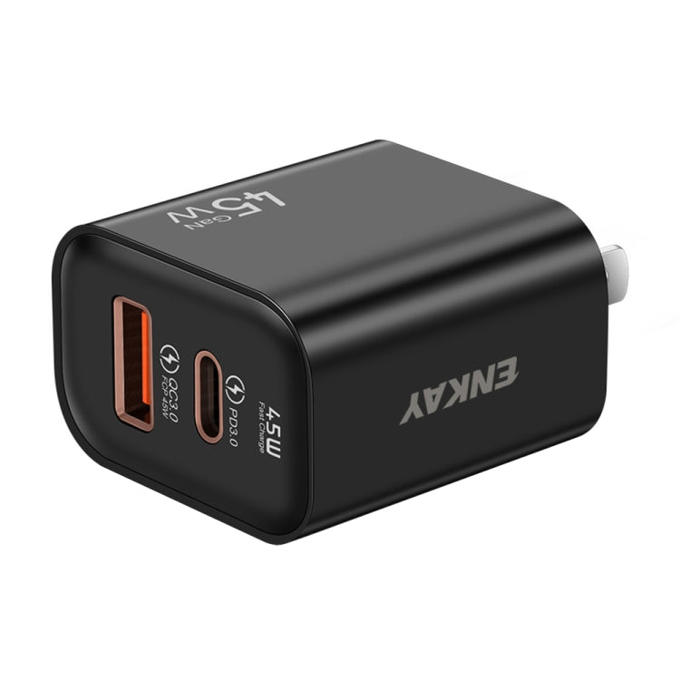 ENKAY FC-001 45W USB-A + USB-C / Type-C Dual Ports Quick Charger, US Plug