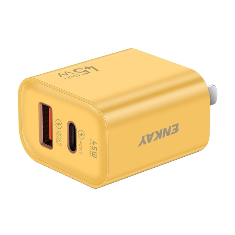 ENKAY FC-001 45W USB-A + USB-C / Type-C Dual Ports Quick Charger, US Plug