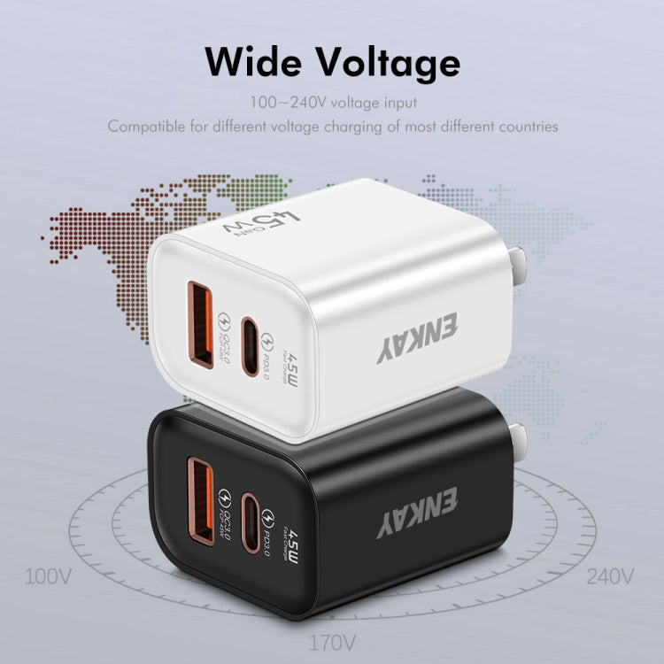 ENKAY FC-001 45W USB-A + USB-C / Type-C Dual Ports Quick Charger, US Plug
